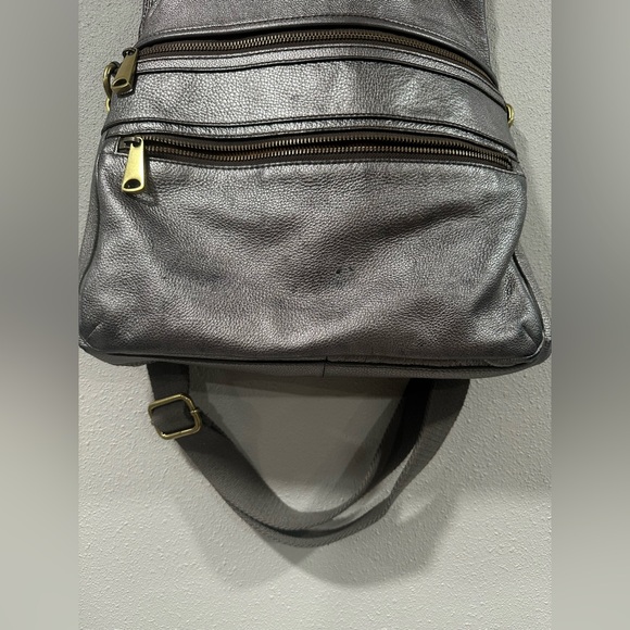 Fossil Explorer Foldover Metallic Pewter Leather - Picture 5 of 12